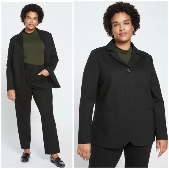 NWT Universal Standard Janelle Tailored Ponte Blazer Black $198 Large (22-24) - Picture 1 of 12